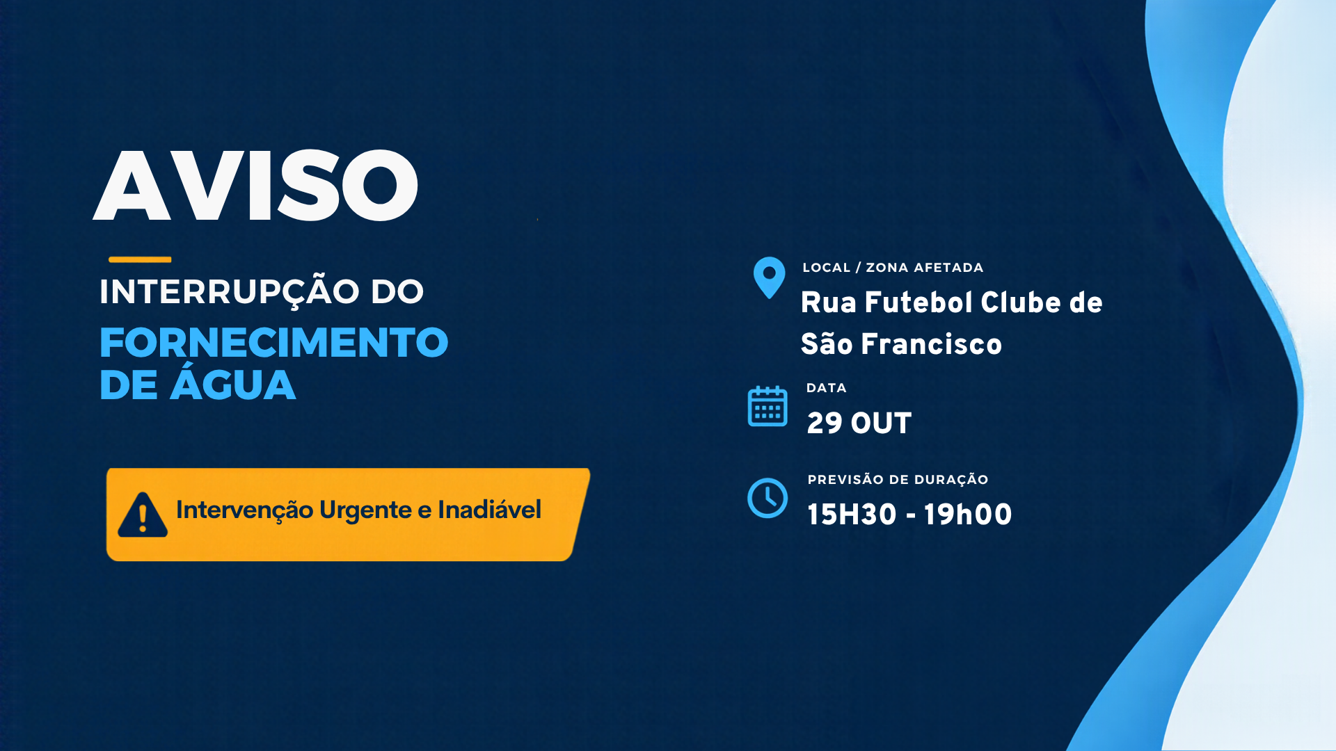 Aviso de Corte no Abastecimento de Água