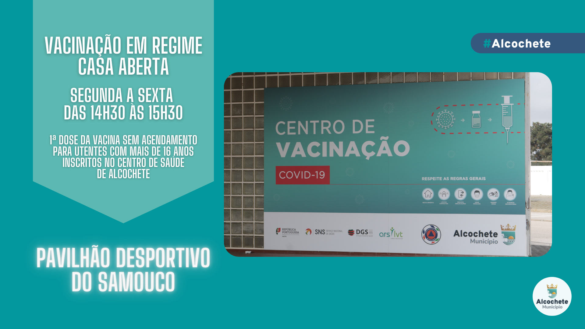 Vacinação em regime de Casa Aberta para maiores de 16 anos