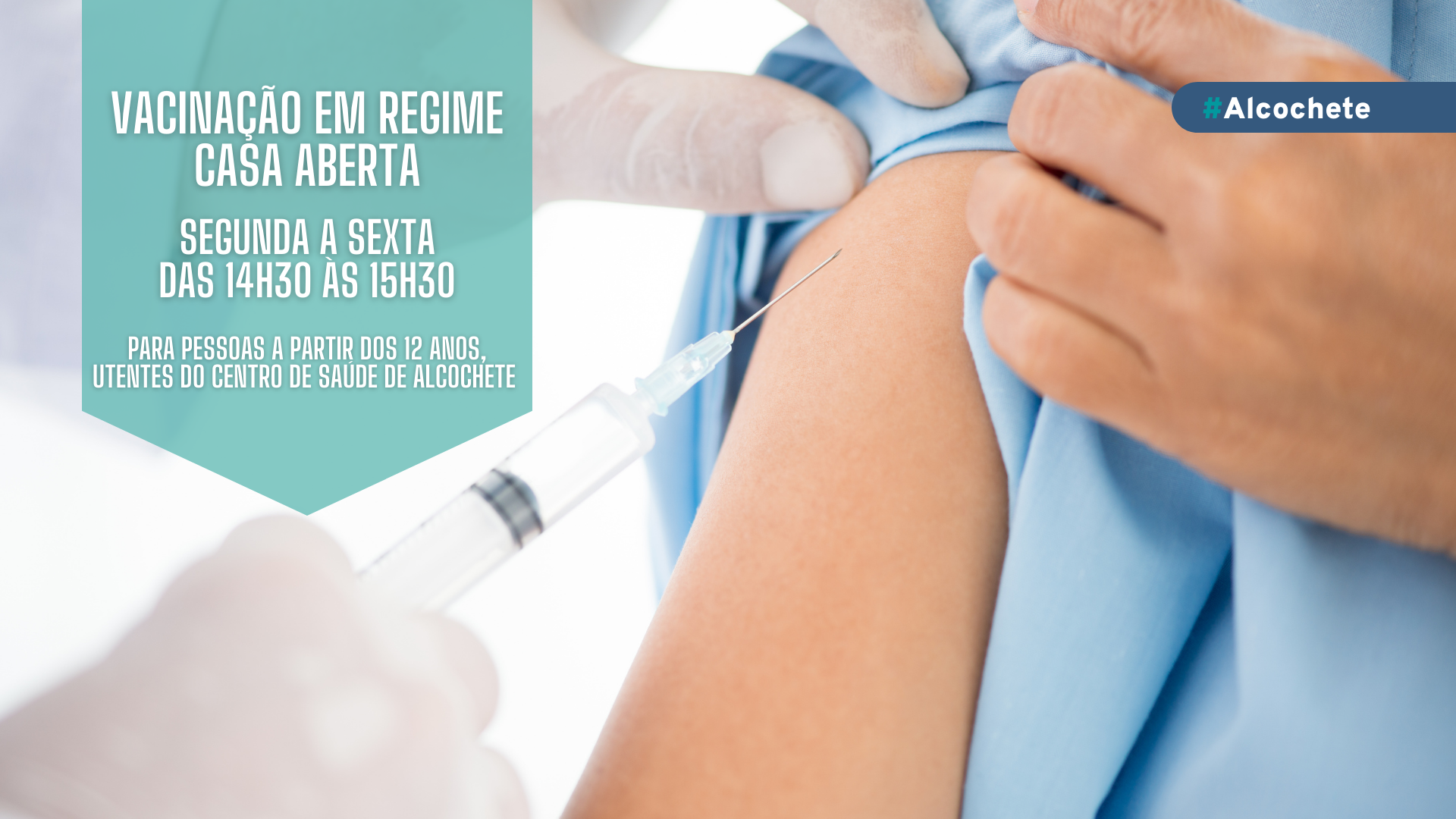 Vacinação em regime de Casa Aberta a partir dos 12 anos
