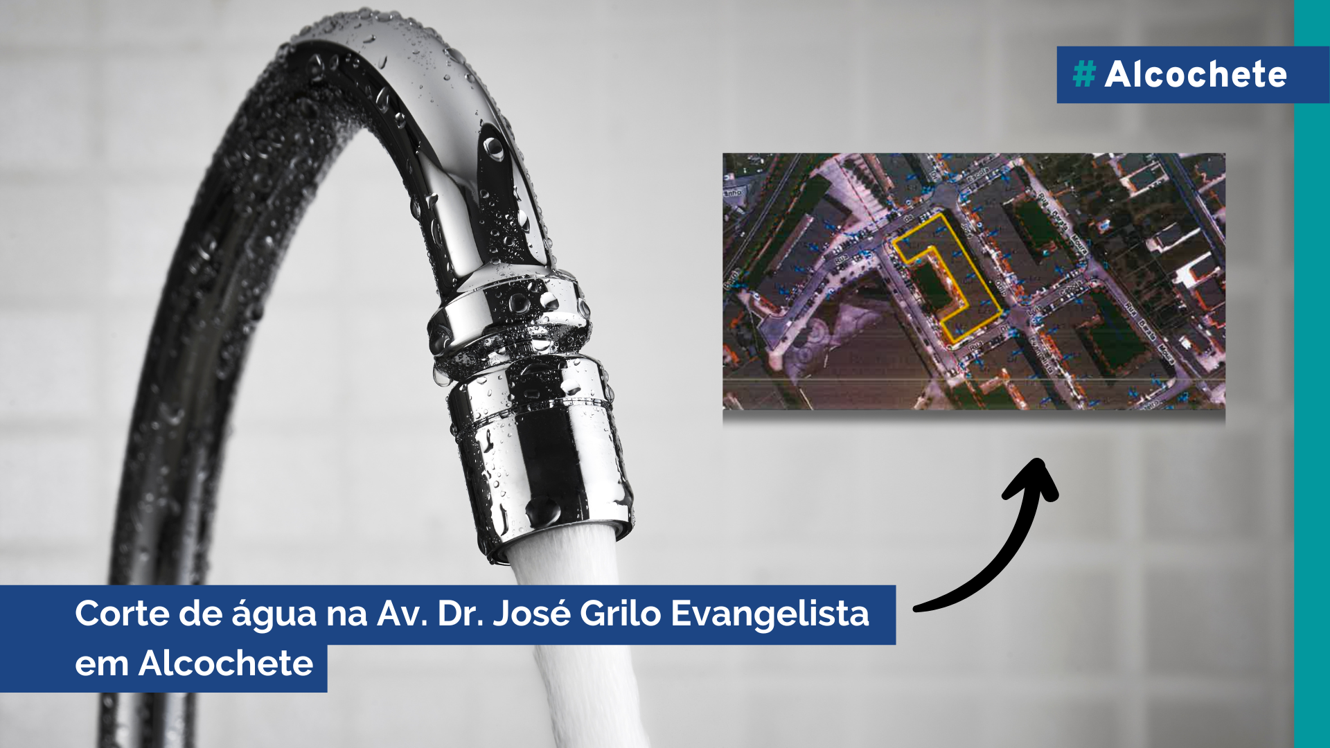 Corte de água na Av. Dr. José Grilo Evangelista, em Alcochete