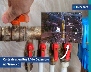 Corte de água na Rua 1.º de dezembro no Samouco
