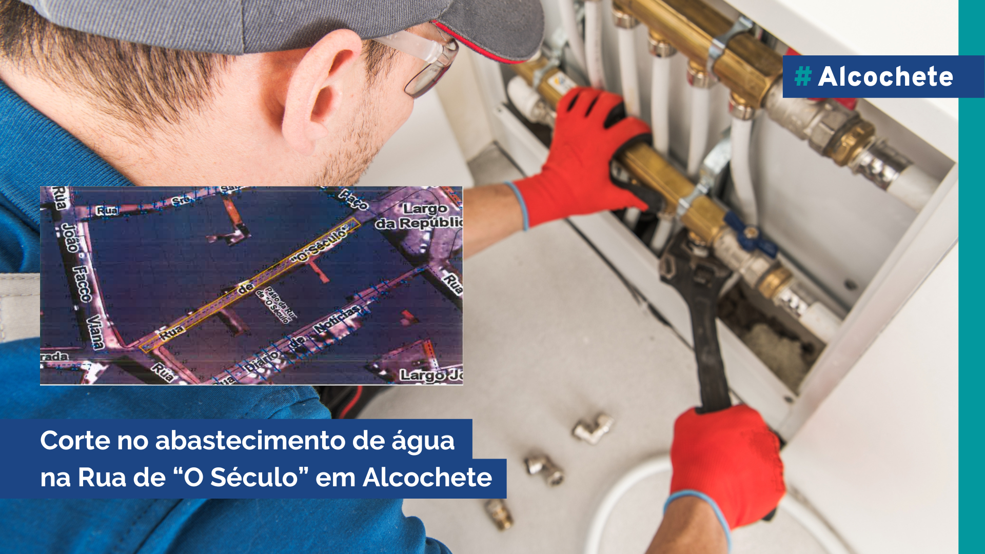 Corte do abastecimento de água na Rua de "O Século" em Alcochete