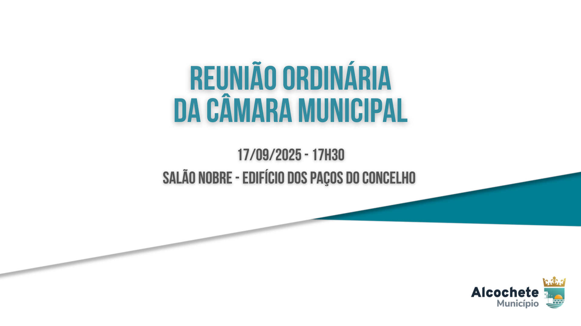 Câmara reúne no dia 17 de setembro