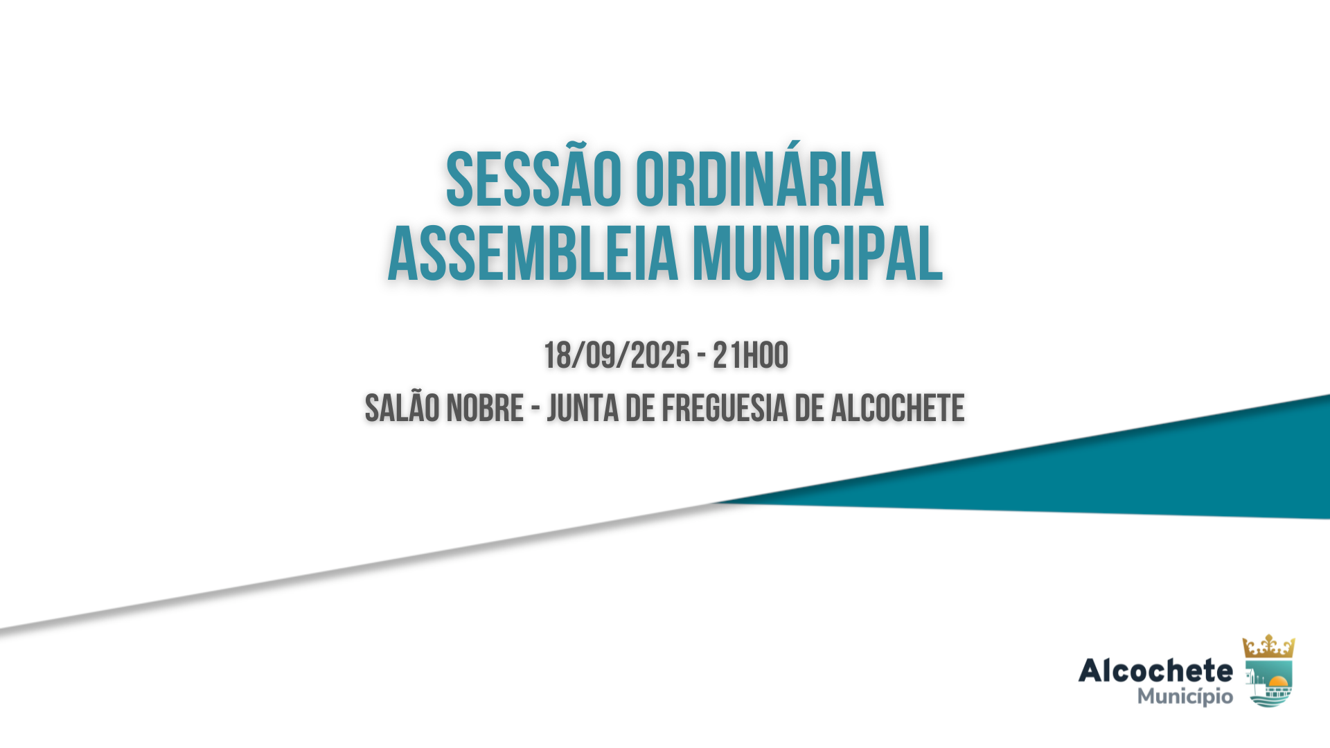 Assembleia Municipal reúne no dia 18 de setembro